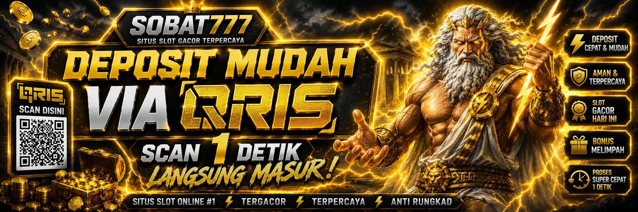 SOBAT777 Deposit Mudah Via QRIS Scan 1 Detik Langsung Masuk!