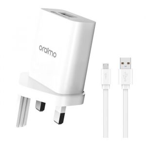 oraimo PE2.0 & QC3.0 Compatible Smart Fast Charging UK Type Wall Charger