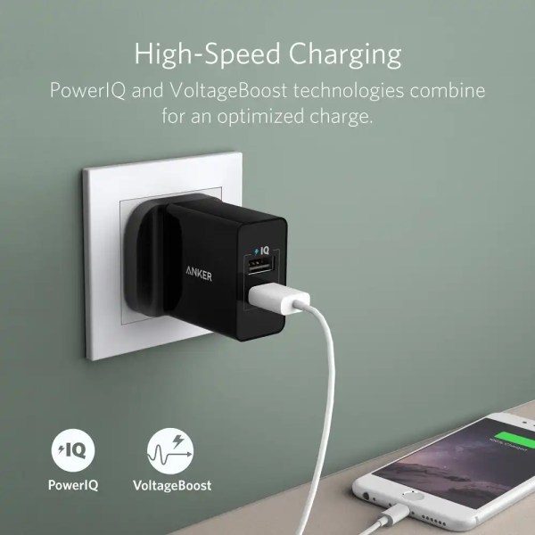 Anker 24W 2 Port USB Wall Charger – Black(4)