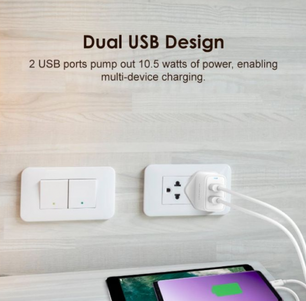 oraimo Firefly 2 5.0V/2.1A Dual USB Fast UK Wall Charger