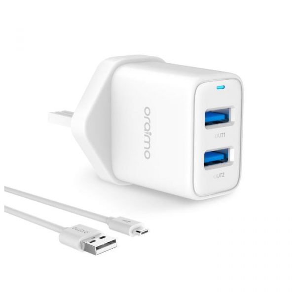 oraimo Firefly 2 5.0V/2.1A Dual USB Fast UK Wall Charger