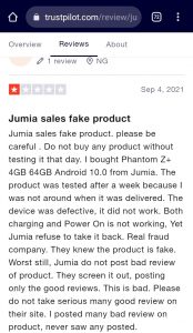 Jumia reviews on trust pilot