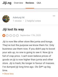 Jiji negative review on sitejabbers