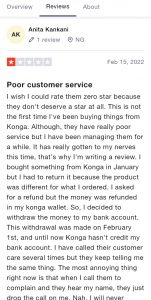 Konga review - poor customer service